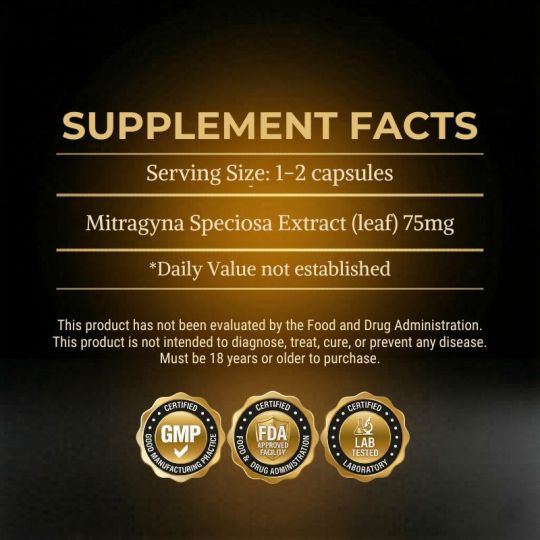 75mg Kratom Extract Capsules