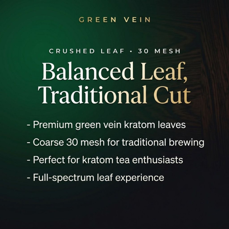 Green Crushed Kratom Leaf (30 mesh)